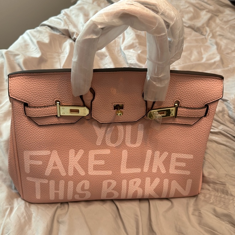 Brand new Sonique Saturday 35cm "You Fake Like This Birkin" purse